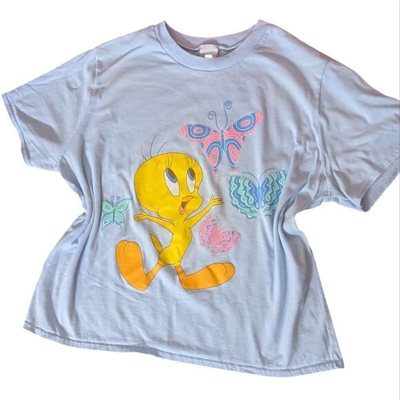 Warner Brothers Looney Tunes Vintage‎ 90s Y2K Tweety Bird Pajama Set Women's XL - Picture 4 of 16
